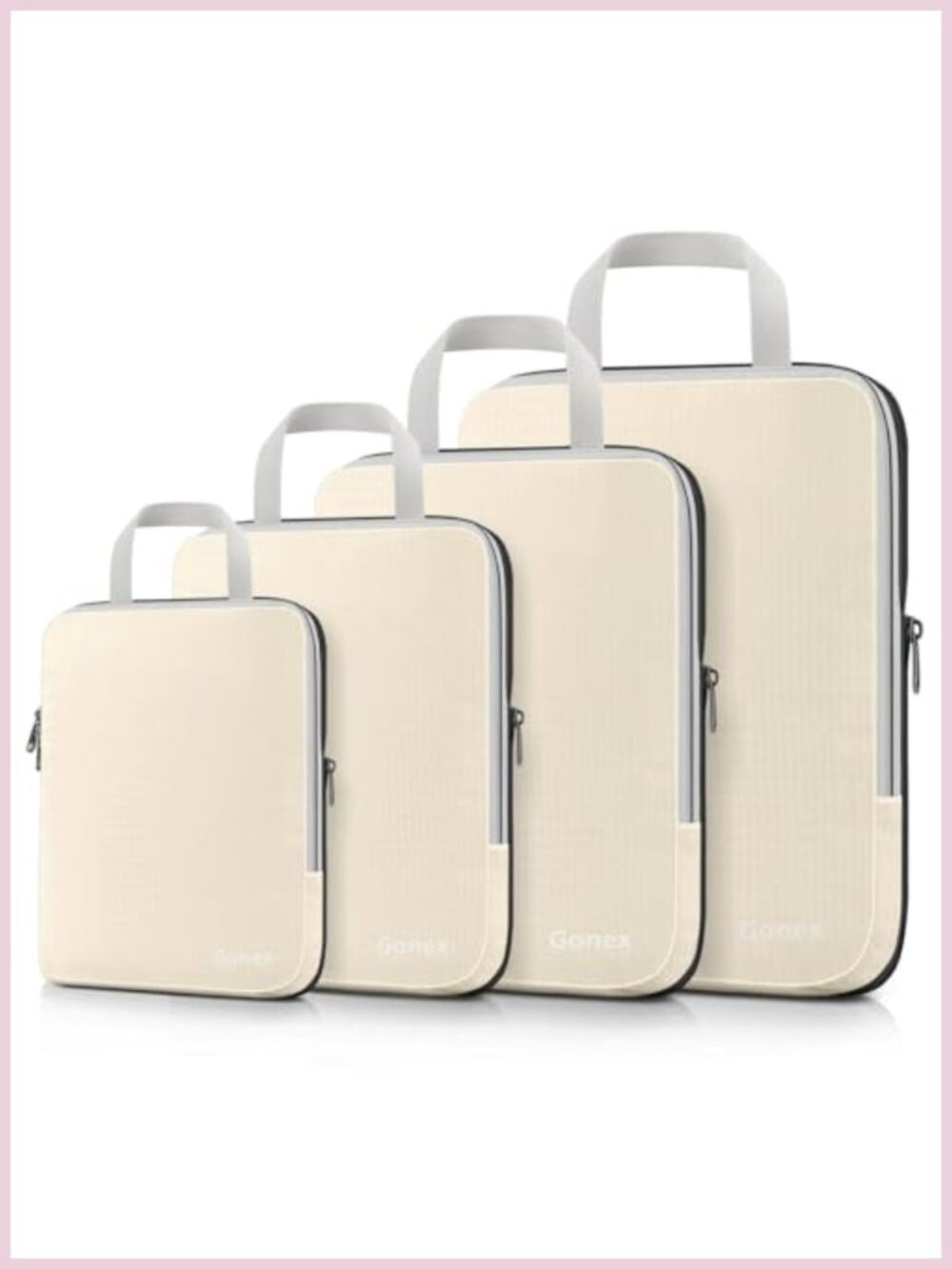 Compression Packing Cubes 4-Piece Expandable Travel Organizers Nylon